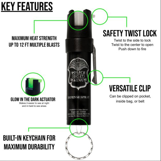 22მლ წიწაკის სპრეი ფოსფორის ღილაკით